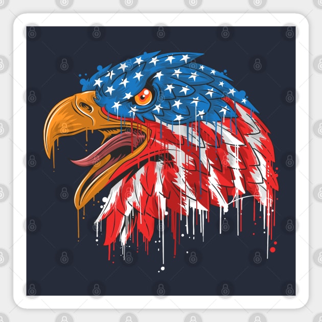 eagle independence head USA Magnet by Mako Design 